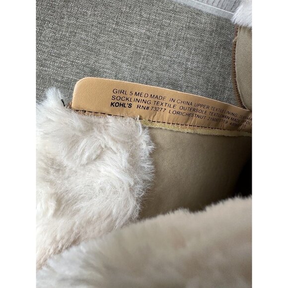 SO Womens Boots Size 5 Chestnut Brown Lori Style Winter Faux Fur Trim Winter - Picture 7 of 8